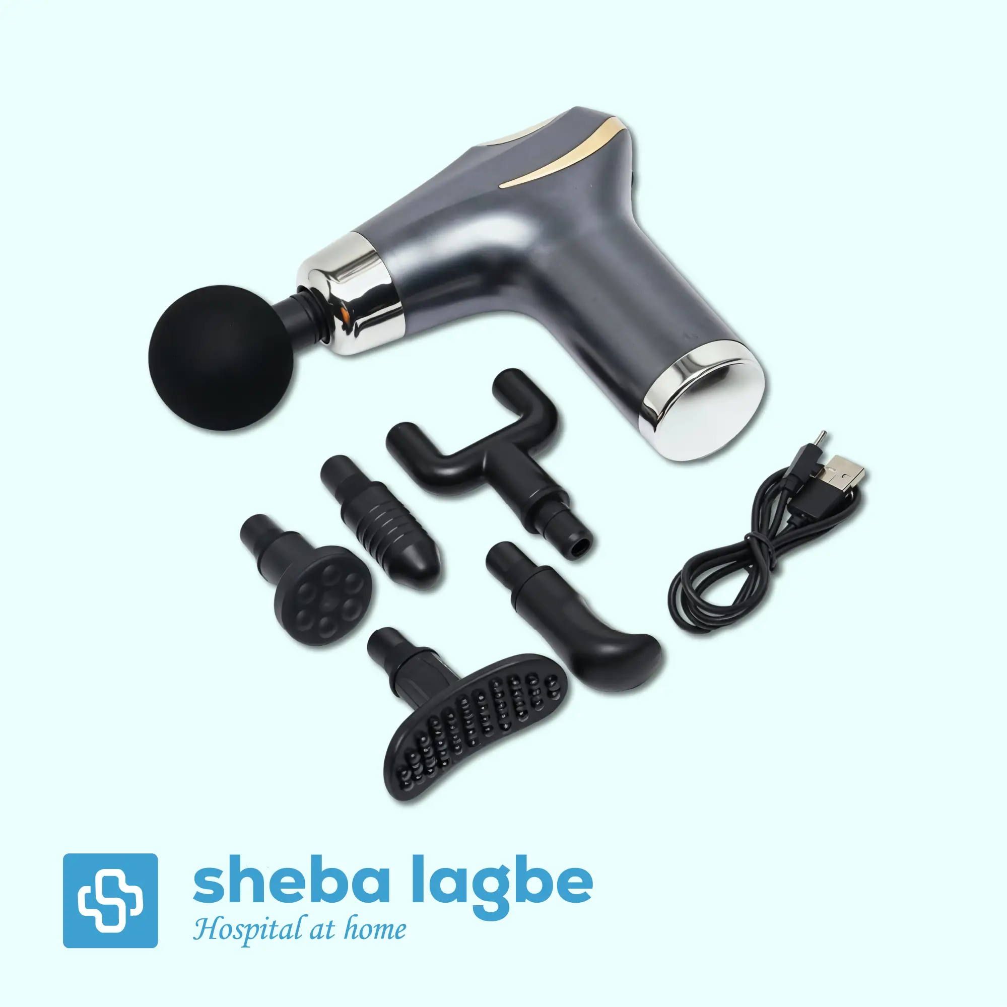 Compact Power Massager with 6 Interchangeable Heads